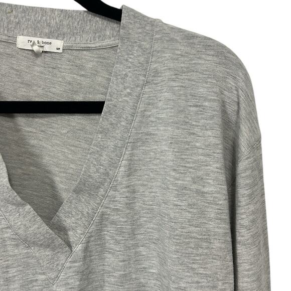 Rag & Bone Flora V-Neck Long-Sleeve Pullover, Gray, Women’s Size S/P - Picture 5 of 6